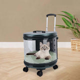 Maxbell Maxbell Cat Trolley Case Bag Pet Carrier Breathable for Puppy Kitten Kitty Hiking Green