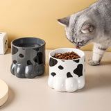 Maxbell Maxbell Cute Cat Dog Bowl Feeding Dish Smooth Surface Easy Cleaning for Drinking White