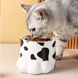Maxbell Maxbell Cute Cat Dog Bowl Feeding Dish Smooth Surface Easy Cleaning for Drinking White