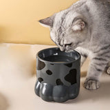 Maxbell Maxbell Cute Cat Dog Bowl Feeding Dish Smooth Surface Easy Cleaning for Drinking Gray