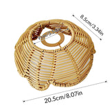 Maxbell 2xRattan Lamp Shade Ornament Droplight Weaved for Teahouse Living Room Kitchen Brown