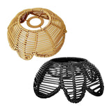 Maxbell 2xRattan Lamp Shade Ornament Droplight Weaved for Teahouse Living Room Kitchen Brown