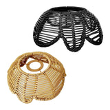 Maxbell 2xRattan Lamp Shade Ornament Droplight Weaved for Teahouse Living Room Kitchen Brown