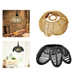 Maxbell 2xRattan Lamp Shade Ornament Droplight Weaved for Teahouse Living Room Kitchen Brown