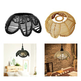 Maxbell 2xRattan Lamp Shade Ornament Droplight Weaved for Teahouse Living Room Kitchen Brown