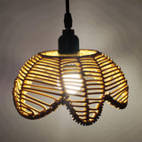 Maxbell 2xRattan Lamp Shade Ornament Droplight Weaved for Teahouse Living Room Kitchen Brown