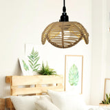 Maxbell 2xRattan Lamp Shade Ornament Droplight Weaved for Teahouse Living Room Kitchen Brown