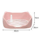 Dog Potty Tray with Removable Post Size 40x36x14cm Dog Training Toilet Pink - Aladdin Shoppers