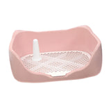 Dog Potty Tray with Removable Post Size 40x36x14cm Dog Training Toilet Pink - Aladdin Shoppers