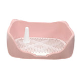 Dog Potty Tray with Removable Post Size 40x36x14cm Dog Training Toilet Pink - Aladdin Shoppers