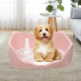 Dog Potty Tray with Removable Post Size 40x36x14cm Dog Training Toilet Pink - Aladdin Shoppers