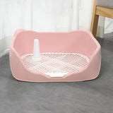 Dog Potty Tray with Removable Post Size 40x36x14cm Dog Training Toilet Pink - Aladdin Shoppers