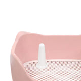 Dog Potty Tray with Removable Post Size 40x36x14cm Dog Training Toilet Pink - Aladdin Shoppers