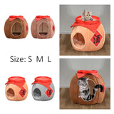 Cave Pet Bed Dogs Tent Small Medium Puppy Nest Kitten Hut Cats Warm House S Brown - Aladdin Shoppers