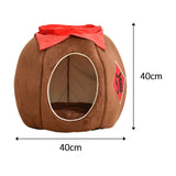 Cave Pet Bed Dogs Tent Small Medium Puppy Nest Kitten Hut Cats Warm House Brown M - Aladdin Shoppers