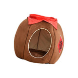 Cave Pet Bed Dogs Tent Small Medium Puppy Nest Kitten Hut Cats Warm House Brown M - Aladdin Shoppers