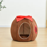 Cave Pet Bed Dogs Tent Small Medium Puppy Nest Kitten Hut Cats Warm House Brown M - Aladdin Shoppers