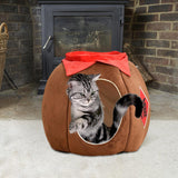 Cave Pet Bed Dogs Tent Small Medium Puppy Nest Kitten Hut Cats Warm House Brown L - Aladdin Shoppers