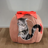 Cave Pet Bed Dogs Tent Small Medium Puppy Nest Kitten Hut Cats Warm House Khaki M - Aladdin Shoppers