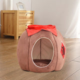 Cave Pet Bed Dogs Tent Small Medium Puppy Nest Kitten Hut Cats Warm House Khaki M - Aladdin Shoppers