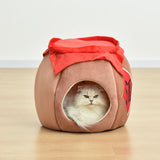Cave Pet Bed Dogs Tent Small Medium Puppy Nest Kitten Hut Cats Warm House Khaki M - Aladdin Shoppers