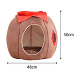 Cave Pet Bed Dogs Tent Small Medium Puppy Nest Kitten Hut Cats Warm House Khaki L - Aladdin Shoppers