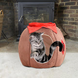 Cave Pet Bed Dogs Tent Small Medium Puppy Nest Kitten Hut Cats Warm House Khaki L - Aladdin Shoppers