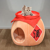 Cave Pet Bed Dogs Tent Small Medium Puppy Nest Kitten Hut Cats Warm House Yellow S - Aladdin Shoppers