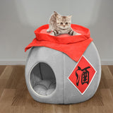 Cave Pet Bed Dogs Tent Small Medium Puppy Nest Kitten Hut Cats Warm House Gray S - Aladdin Shoppers