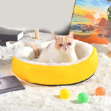 Plush Cat Sleeping Pad Mattress Blanket Pet Bed Mat for Kitten Puppy Rest 40cm Yellow - Aladdin Shoppers