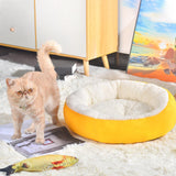 Plush Cat Sleeping Pad Mattress Blanket Pet Bed Mat for Kitten Puppy Rest 40cm Yellow - Aladdin Shoppers