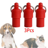 3x Lightweight Pet Dog ID Tag Tube for Puppy Address Label Tube Anti Lost Red - Aladdin Shoppers