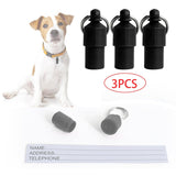 3x Lightweight Pet Dog ID Tag Tube for Puppy Address Label Tube Anti Lost Black - Aladdin Shoppers