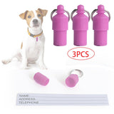 3x Lightweight Pet Dog ID Tag Tube for Puppy Address Label Tube Anti Lost Pink - Aladdin Shoppers