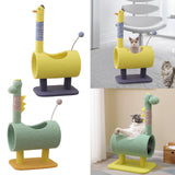 Plush Cat Climbing Tower Cat Interactive Toys Stable Base Durable Cat Tree Yellow - Aladdin Shoppers