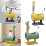 Plush Cat Climbing Tower Cat Interactive Toys Stable Base Durable Cat Tree Yellow - Aladdin Shoppers