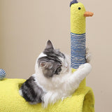 Plush Cat Climbing Tower Cat Interactive Toys Stable Base Durable Cat Tree Yellow - Aladdin Shoppers