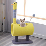 Plush Cat Climbing Tower Cat Interactive Toys Stable Base Durable Cat Tree Yellow - Aladdin Shoppers