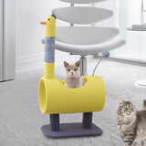 Plush Cat Climbing Tower Cat Interactive Toys Stable Base Durable Cat Tree Yellow - Aladdin Shoppers