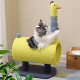 Plush Cat Climbing Tower Cat Interactive Toys Stable Base Durable Cat Tree Yellow - Aladdin Shoppers