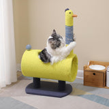 Plush Cat Climbing Tower Cat Interactive Toys Stable Base Durable Cat Tree Yellow - Aladdin Shoppers