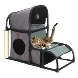 Mult Functional Cat Condo Climbing Frame Ball Indoor Cats Grind Claws Gray - Aladdin Shoppers