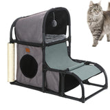 Mult Functional Cat Condo Climbing Frame Ball Indoor Cats Grind Claws Gray - Aladdin Shoppers