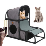 Mult Functional Cat Condo Climbing Frame Ball Indoor Cats Grind Claws Gray - Aladdin Shoppers