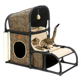 Mult Functional Cat Condo Climbing Frame Ball Indoor Cats Grind Claws Yellow - Aladdin Shoppers