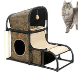 Mult Functional Cat Condo Climbing Frame Ball Indoor Cats Grind Claws Yellow - Aladdin Shoppers