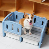 PP Dog Bed Pet Sofa 78.5x48x40cm Weight Capacity 100kg for Daily Use Durable With 2 Boxes Blue - Aladdin Shoppers