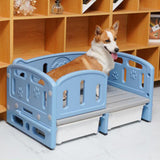 PP Dog Bed Pet Sofa 78.5x48x40cm Weight Capacity 100kg for Daily Use Durable With 2 Boxes Blue - Aladdin Shoppers