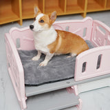 PP Dog Bed Pet Sofa 78.5x48x40cm Weight Capacity 100kg for Daily Use Durable With 2 Boxes Pink - Aladdin Shoppers