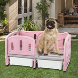 PP Dog Bed Pet Sofa 78.5x48x40cm Weight Capacity 100kg for Daily Use Durable With 2 Boxes Pink - Aladdin Shoppers